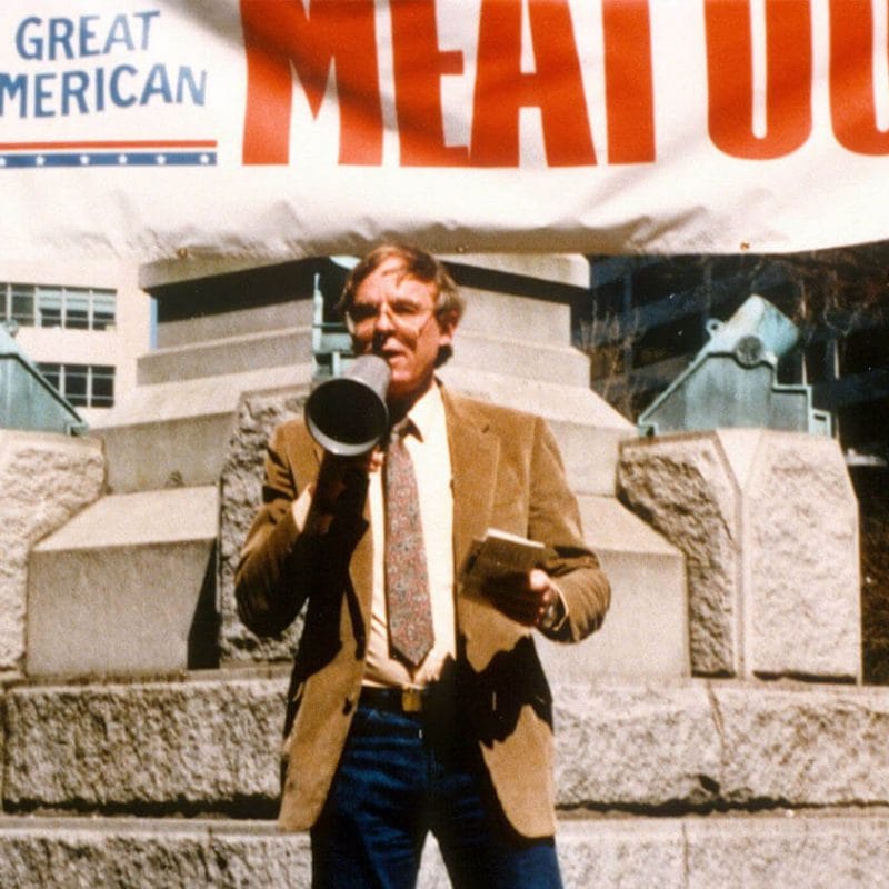 The Great American Meatout founder Dr. Alex Hershaft speaking