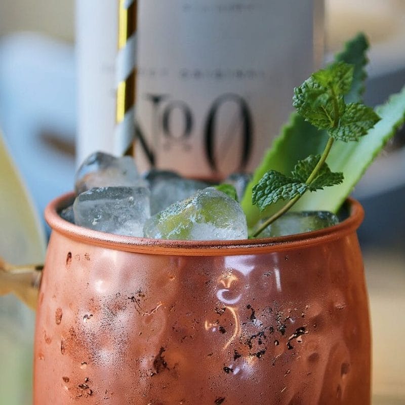 Moscow Mule on a table.