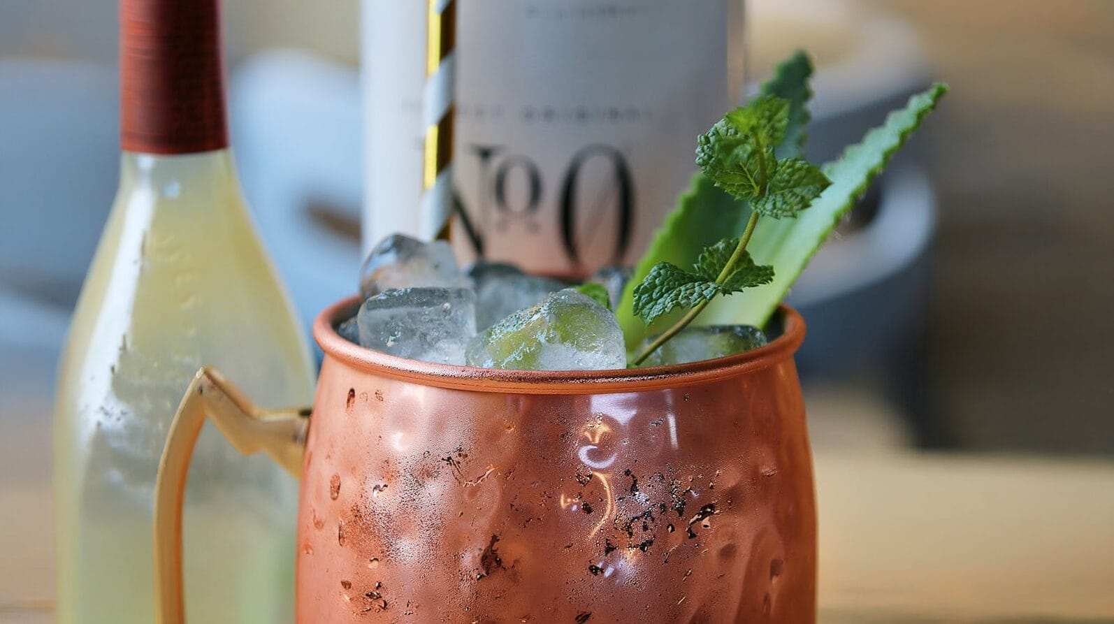 Moscow Mule on a table.