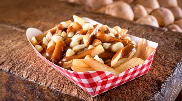 Poutine in a tray