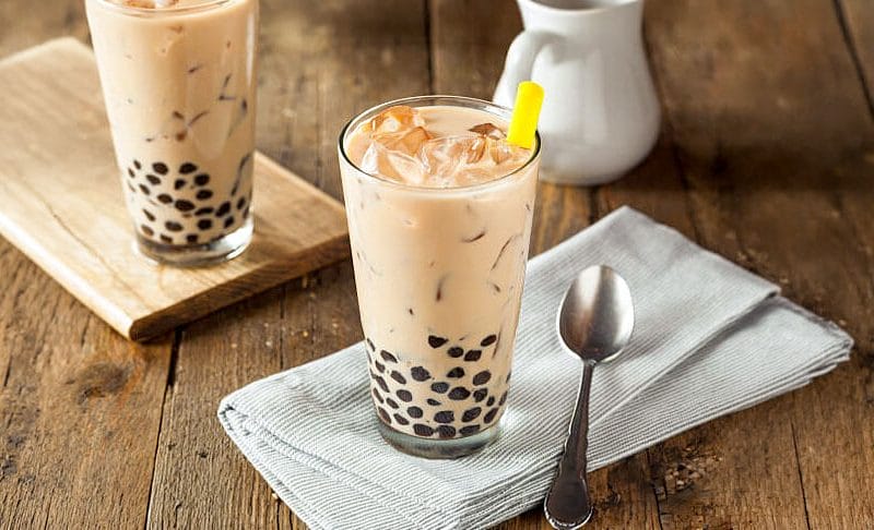 A glass of bubble tea