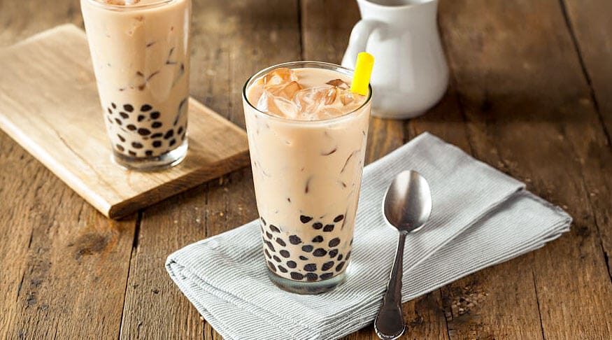 A glass of bubble tea